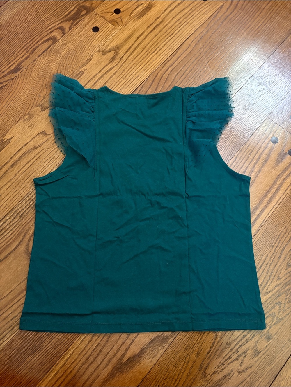 Polka-Dot Ruffle-Shoulder Tank Top - Picture 5 of 5